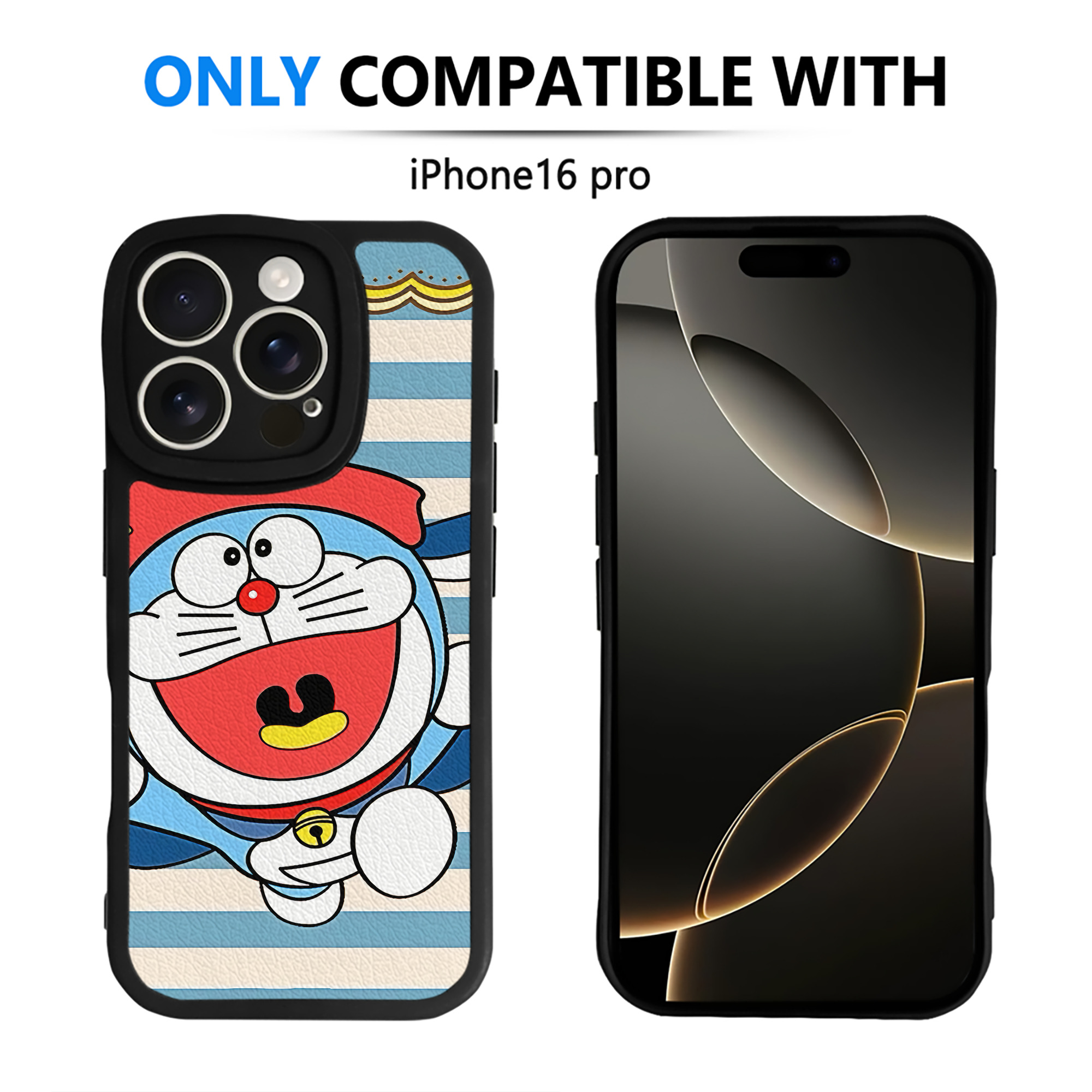 （画像用） ドラえもん Doraemon 【iPhone 16シリーズ対応】シリコンスマホケース（レザー調） 材質：シリコン
